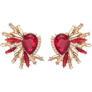 HARAHU Обици fl-33411 - Златна / Червена kp33411 (fl-33411)