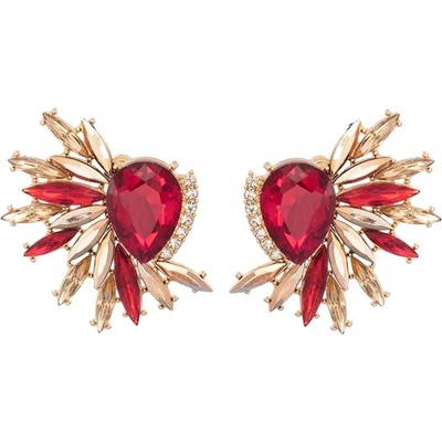 HARAHU Обици fl-33411 - Златна / Червена kp33411 (fl-33411)