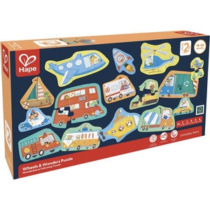 Hape Детски пъзел HaPe 15 в 1 - Превозни средства (H1649) - ozone