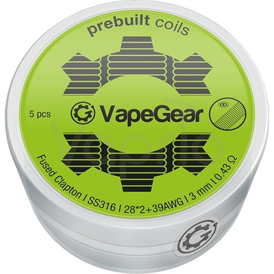 VapeGear předmotané spirálky Fused Clapton SS316 0,43ohm