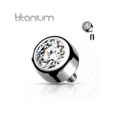 Šperky4U náhradní kamínek k dermálu titan čirá TIT1089-03C