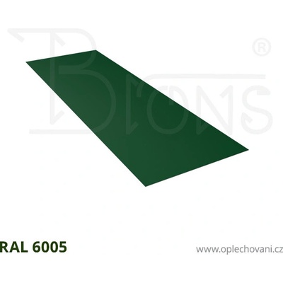 Brons Rovinný plech 650 x 2000 mm tmavě zelená