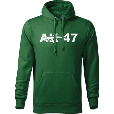 DRAGOWA мъжки суитшърт с качулка, зелен ak47, 320г/м2 (5718)