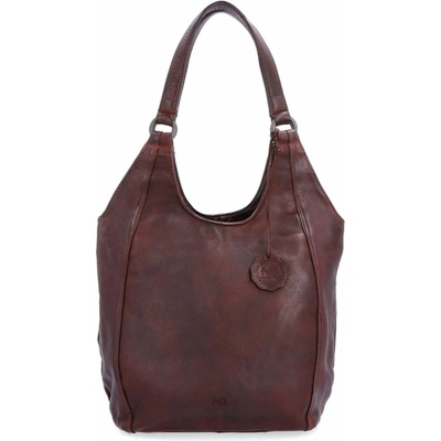 Noelia Bolger Elegantná kožená Shopper kabelka vo vintage štýle- bordová 2044