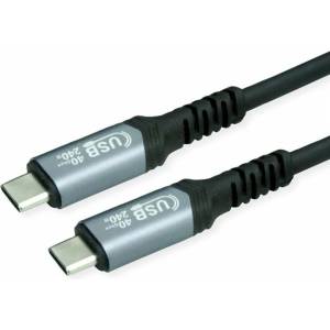 Roline Кабел Roline 11.99. 9086, от USB C(м) към USB C(м), 240W, 1m, черен (11.99.9086)