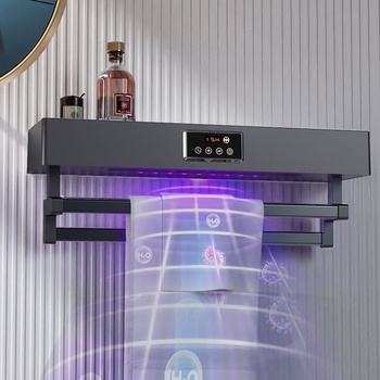 Сушилник за кърпи с стерилизация UV, баня или кухня, стенен монтаж, 60 cm, 450W, ElectricSun Standard Сив - ElectricSun Сушилник за кърпи с стерилизация UV, баня или кухня, стенен монтаж, 60 cm, 450W, ElectricSun Standard Сив