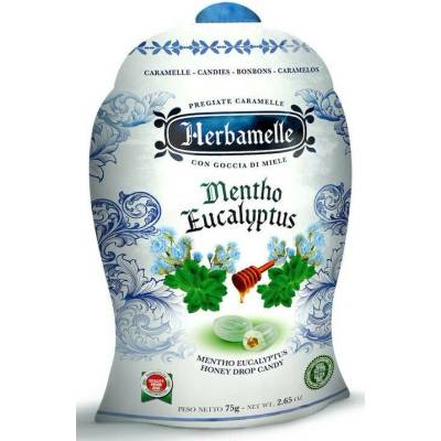 Herbamelle Bonbóny s medovou náplní a eucalyptovou příchutí 75 g