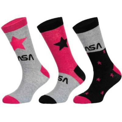 Trenýrkárna Комплект от три - детски чорапи NASA многоцветни (39270/red) Trenýrkárna | Cheren Sin Rozov Zhalt Siv Mnogotsveten | Момчешки | 27-30