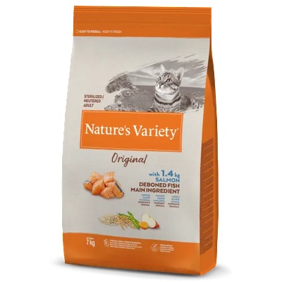 Nature's Variety Nature`s variety original sterilized cat - salmon - Пълноценна, Натурална храна, за кастрирани котки и проблемни килограми, над 1 година, със сьомга - САЩ - 7 кг 927176