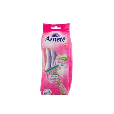 SOLVENT Import dod. PL Ameté (10 бр. /пакет) самобръсначки за еднократна употреба с 3 ножчета