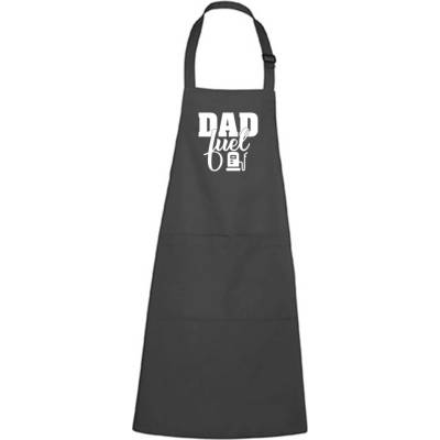 Dobrý Triko Zástěra s potiskem Dad fuel Antracitová