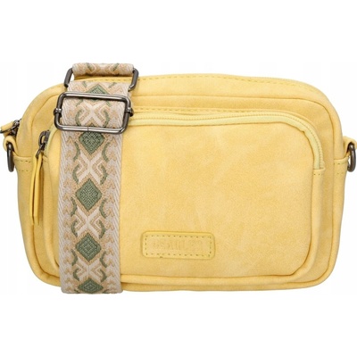Beagles dámska crossbody kabelka Malaga s dekoratívnym popruhom žltá