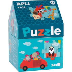APLI Детски пъзел в къщичка APLI Kids от 24 части - Градът на животните (16821) - ozone