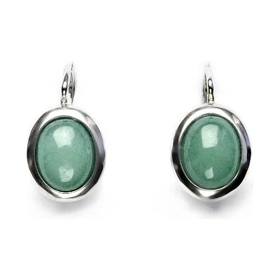 Čištín Zlaté náušnice,bílé i žluté zlato, přírodní avanturin - NK 1453