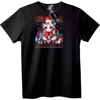 NOONEBRAND Тениска Весела Коледа Черепче Момиче - 2XL, Black