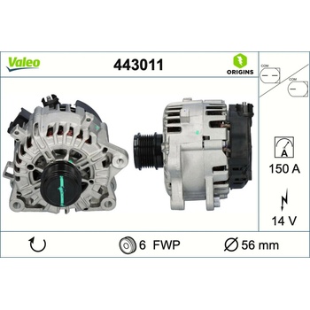 Alternátor VALEO 443011