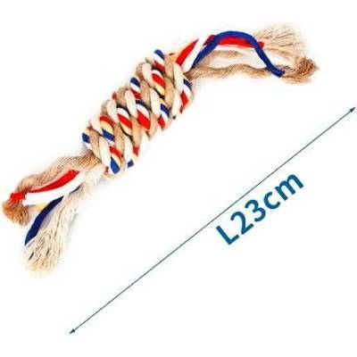 Nobleza bavlněné lano s hrubým uzlem 23 cm béžové