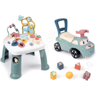 Smoby Activity Table Little a odrážadlo Auto s úložným prostorem a opěrkou