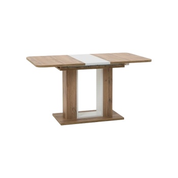 Carmen Разтегателна трапезна маса twins - дъб вотан - бял