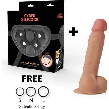 Cyber Silicock Strap-On Ansel With 3 Rings Free