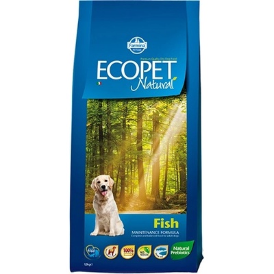 Ecopet Natural Fish екструдирана храна за кучета от всички породи - 12кг