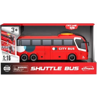 Global Express Играчка автобус със светлинни и звукови ефекти, 1: 16 - червен (wy1107b)