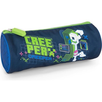 Panini Цилиндричен ученически несесер Panini Minecraft - Creeper Anatomy, Neon (70569)