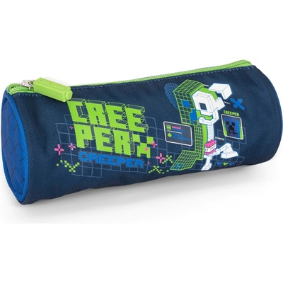 Panini Цилиндричен ученически несесер Panini Minecraft - Creeper Anatomy, Neon (70569)