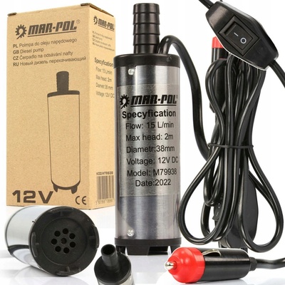 ČERPADLO PONORNÉ NA PALIVO VODU 12V 38mm ZAPALOVAČ