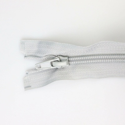 Pro Háčkování Spirálový zip dělitelný 70 cm šedostříbrný