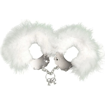 Adrien Lastic Metal Handcuffs With White Feathers