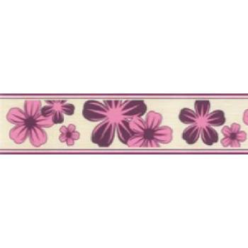 IMPOL TRADE 50033 Samolepící bordura květy fialové 5 m x 5 cm