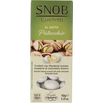 Crispo mandle v bielej čokoláde s pistáciovou príchuťou 150 g