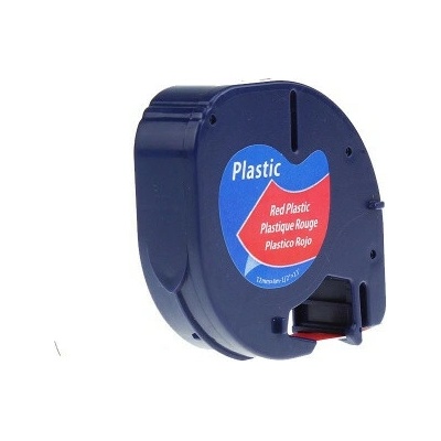 Alternatívna páska Dymo 59424, S0721580 / 91203, S0721630 LetraTag 12 mm x 4 m, čierna tlač/červe
