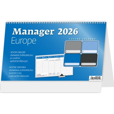 Helma Stolový stĺpcový 30,1x18 cm Manager Europe 2026