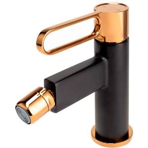 FDesign Zaffiro едноръкохватков смесител за биде черен - розово злато (FD1-ZFR-6-25)