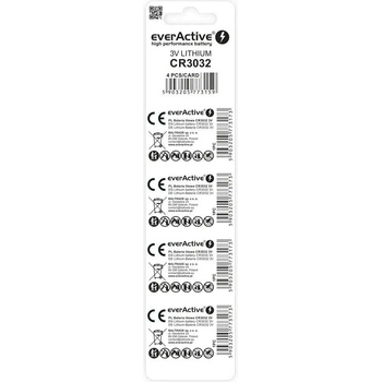 everActive Литиева батерия мини everActive CR3032 - блистер 4 бр (CR30324BL)
