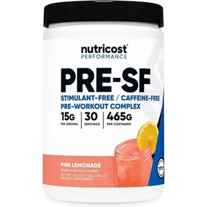 Nutricost Пред тренировъчен комплекс PRE-SF, 450 g прах, с aромат на розова лимонада, 30 дози (67236 (333101) NC)