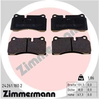 ZIMMERMANN Sada brzdových platničiek kotúčovej brzdy 24261.180.2