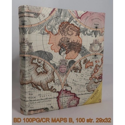 POLDOM album klas. MAPS 29x32 cm, černé listy, 100s