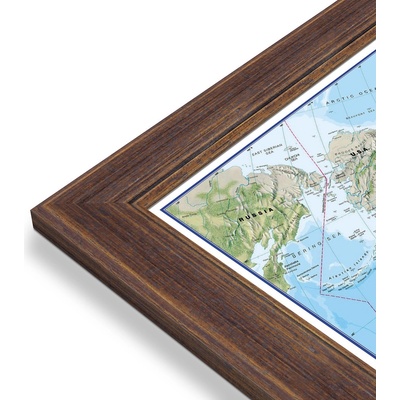 Maps International Svět - nástěnná zeměpisná mapa 135 x 85 cm Varianta: mapa v dřevěném rámu, Provedení: Volta