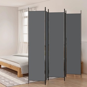 vidaXL Параван за стая Alaya, 5 панела, антрацит, 250x220 cм, текстил (350204)