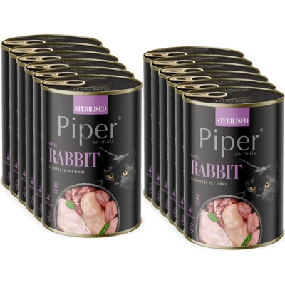 PIPER Cat Sterilised králik 12 x 400 g