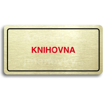 ACCEPT Piktogram KNIHOVNA - zlatá tabulka - barevný tisk