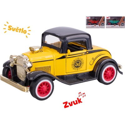 Mikro trading Sestavený kovový model auta old timer na zpětný chod se světlem a zvukem