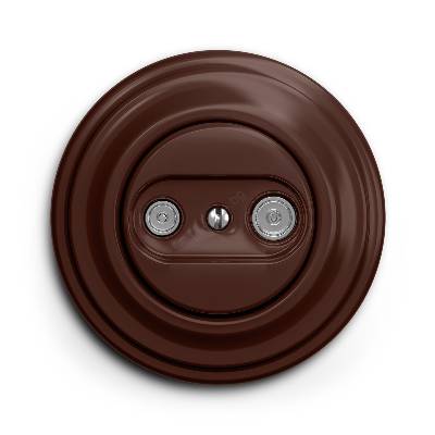 - Ретро абонатна ТВ/радио розетка (проходна) с кафява рамка (KA0034I)