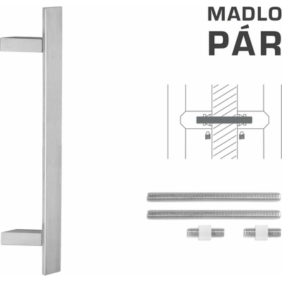 FT - MADLO kód K41Z 40x10 mm UN pár Rozteč madla: 210 mm, Dĺžka: 400 mm, Rozmer profilu madla: 40x10 mm