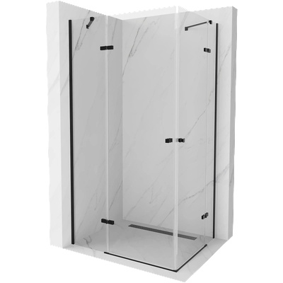 Mexen Roma Душ кабина Duo, отваряема, 90 x 80 см, прозрачна, черна - 854-090-080-70-00-02 (854-090-080-70-00-02)