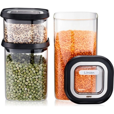 GEFU Gefu Pantry G -12807 Контейнер за съхранение на храна, стъклен, 3 броя (G-12807)