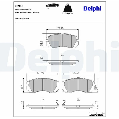 Sada brzdových platničiek kotúčovej brzdy DELPHI LP930